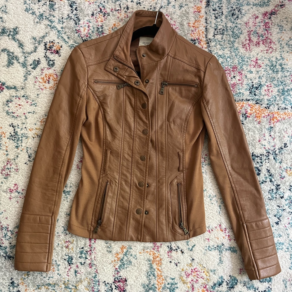 Guess Faux Brown Leather Jacket